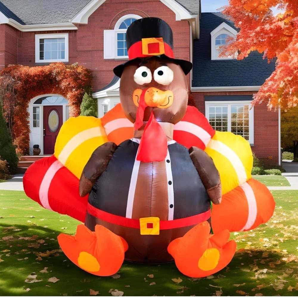 6 Ft Giant Turkey Airblown Inflatable Thanksgiving Yard Decoration Lights Up New